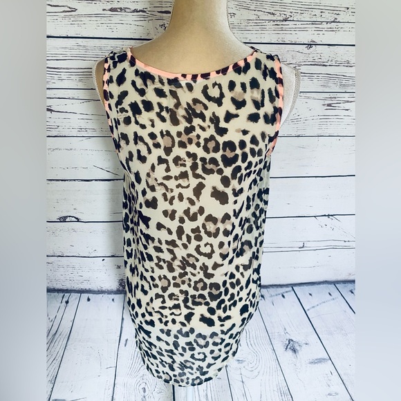 Women’s Medium Tank Top Blu Pepper Animal Print Sheer Embroidery Multicolored - Picture 5 of 11